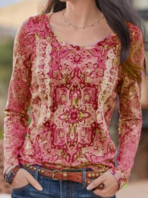 Chic Printed Long-sleeved T-shirt - T-shirts - INS | Online Fashion Free Shipping Clothing, Dresses, Tops, Shoes - 10-20 - 21/06/2021 - color-black