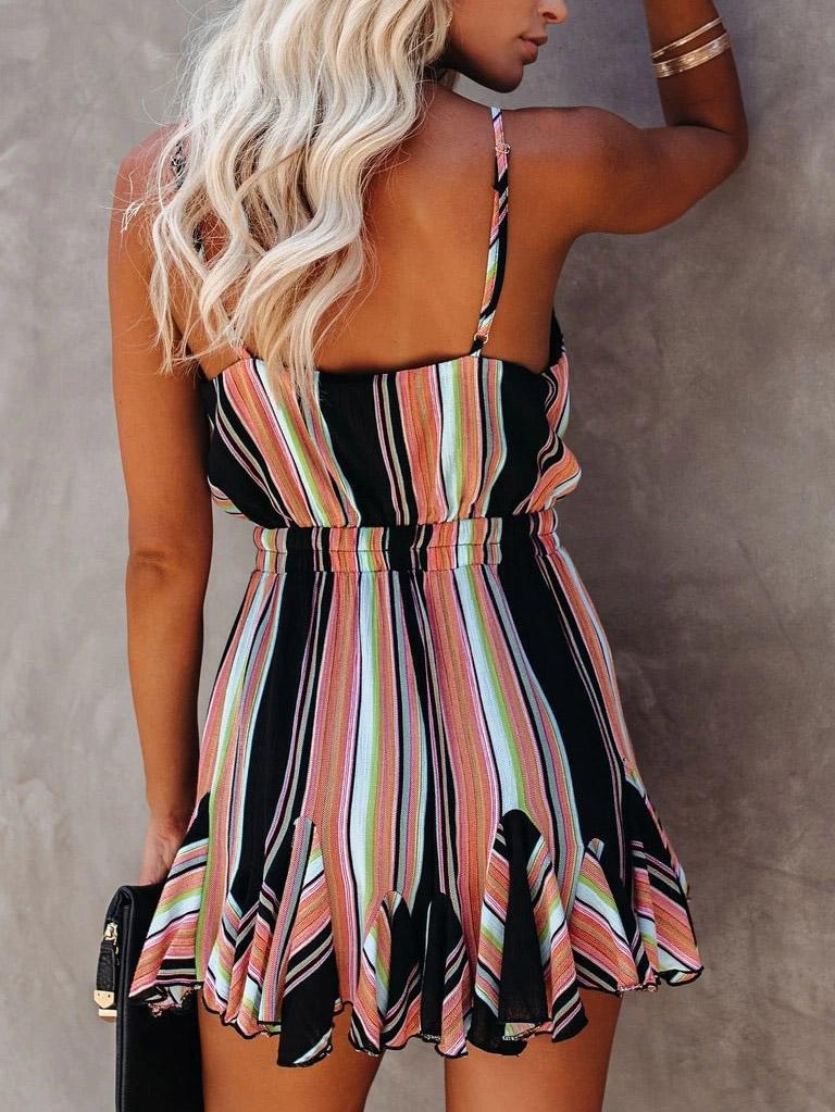 Chiffon Print Sleeveless Ruffle Dress - Mini Dresses - INS | Online Fashion Free Shipping Clothing, Dresses, Tops, Shoes - 23/07/2021 - 30-40 - Category_Mini Dresses