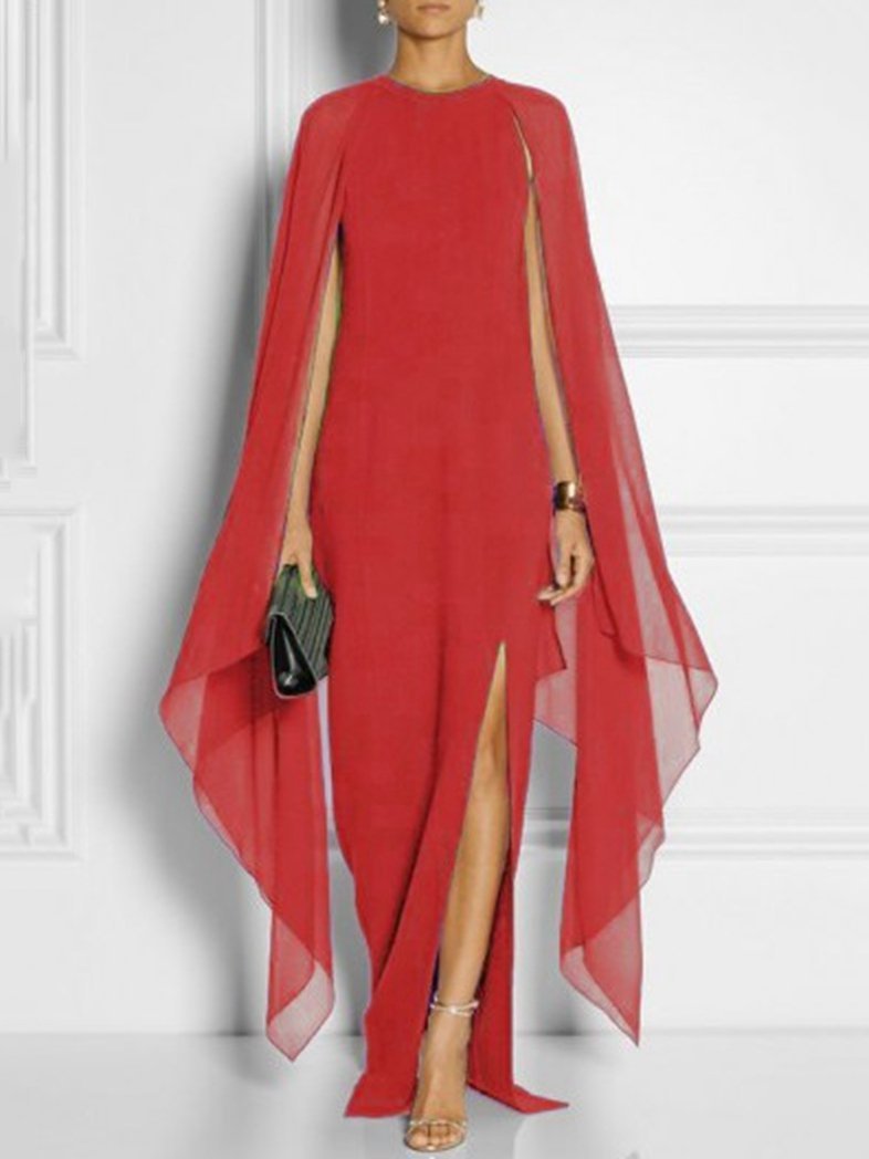 Chiffon Sleeveless Atmospheric Queen Fan Dress - Maxi Dresses - INS | Online Fashion Free Shipping Clothing, Dresses, Tops, Shoes - 20-30 - 29/06/2021 - Category_Maxi Dresses