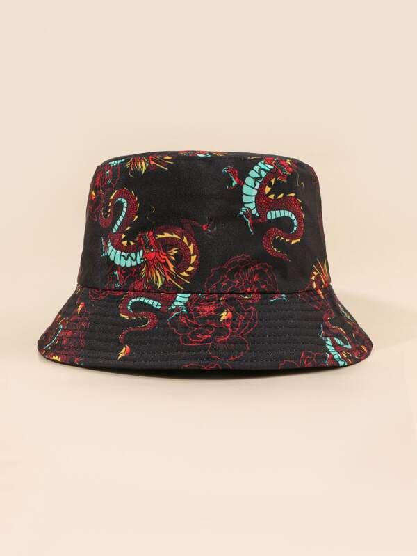 Chinese Dragon Pattern Bucket Hat - INS | Online Fashion Free Shipping Clothing, Dresses, Tops, Shoes
