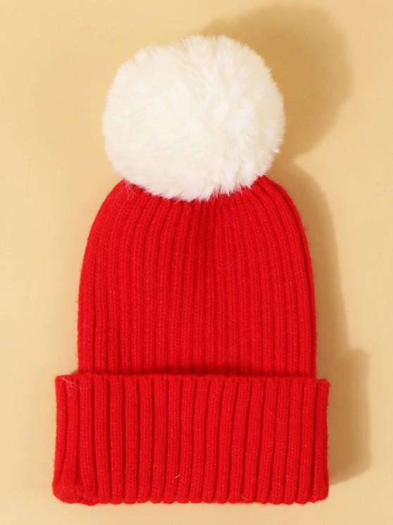 Christmas Santa Pattern Pom Pom Hat - INS | Online Fashion Free Shipping Clothing, Dresses, Tops, Shoes