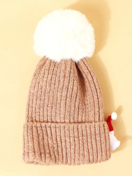 Christmas Santa Pattern Pom Pom Hat - INS | Online Fashion Free Shipping Clothing, Dresses, Tops, Shoes