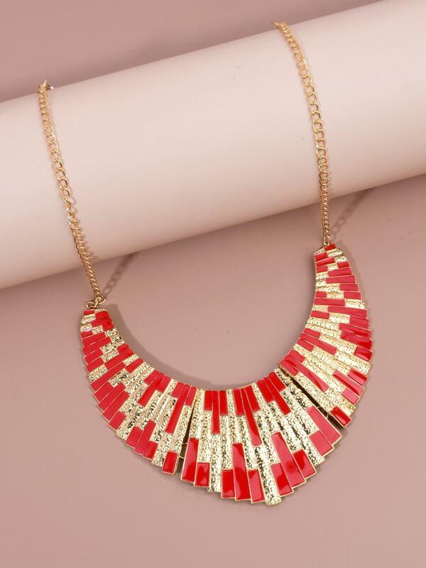 Color Block Metal Necklace - INS | Online Fashion Free Shipping Clothing, Dresses, Tops, Shoes