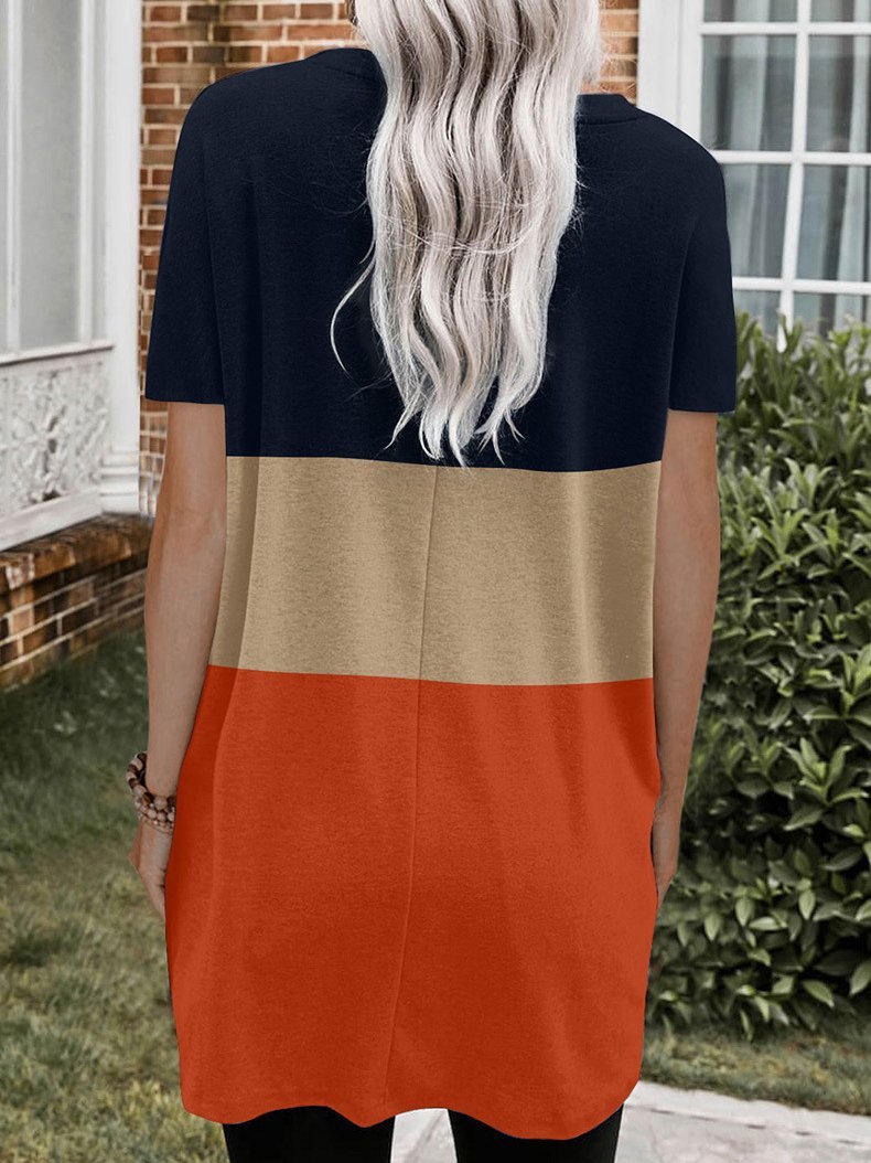 Color-block Pocket Short Sleeve Skirt - Mini Dresses - INS | Online Fashion Free Shipping Clothing, Dresses, Tops, Shoes - 10-20 - 22/06/2021 - color-black