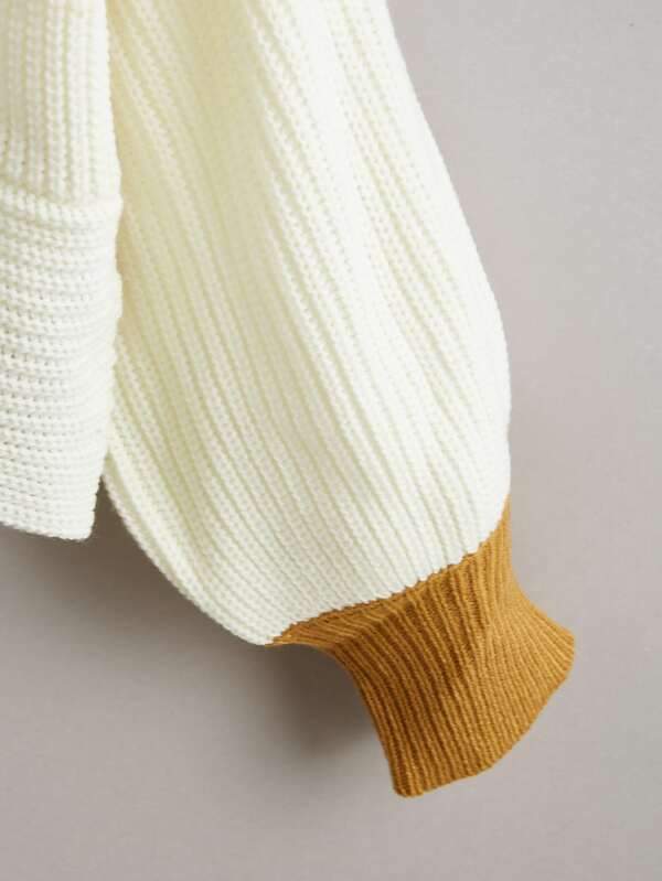 Colorblock Twist-Front Cropped Sweater - INS | Online Fashion Free Shipping Clothing, Dresses, Tops, Shoes