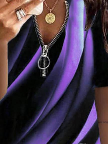 Colorful Printed Short Sleeved T-shirt - T-shirts - INS | Online Fashion Free Shipping Clothing, Dresses, Tops, Shoes - 04/06/2021 - Color_Blue - Color_Green