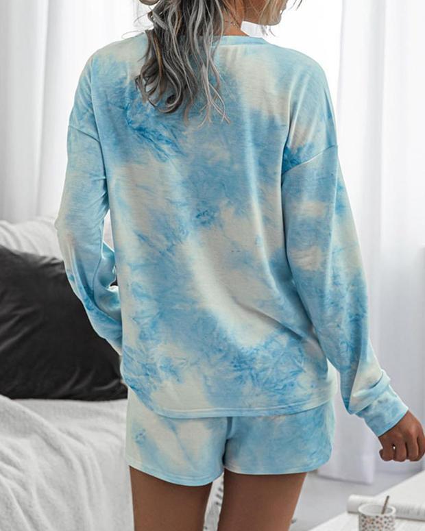 Comfy Tie Dye T-shirt Shorts Homewear Sets - Sets - INS | Online Fashion Free Shipping Clothing, Dresses, Tops, Shoes - 02/18/2021 - 2 piece sets - 2XL