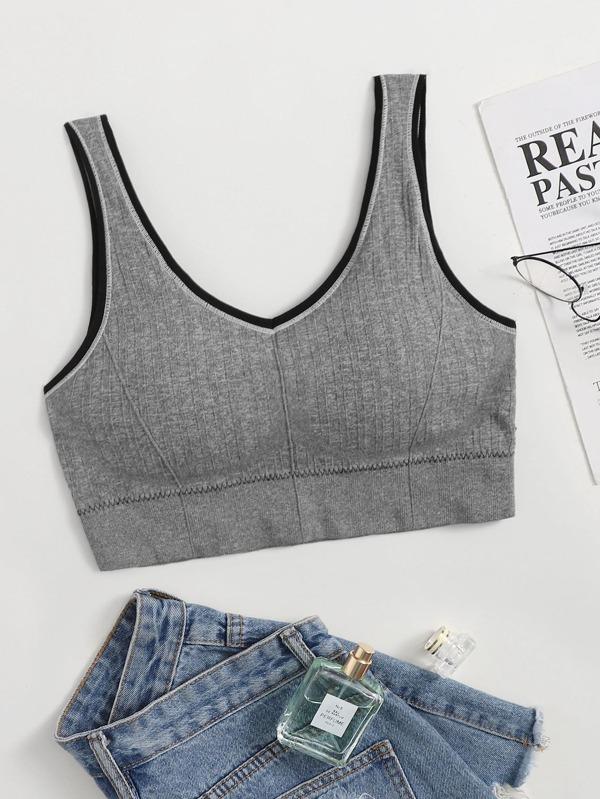 Contrast Binding Bralette - INS | Online Fashion Free Shipping Clothing, Dresses, Tops, Shoes