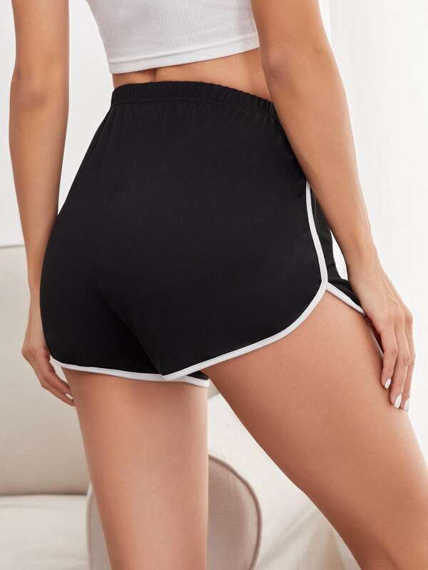 Contrast Binding Dolphin Hem Lounge Shorts - INS | Online Fashion Free Shipping Clothing, Dresses, Tops, Shoes
