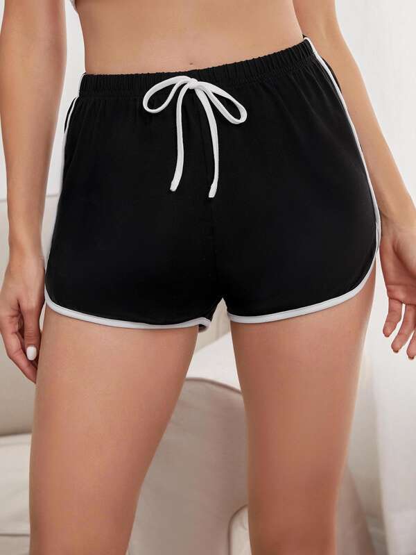 Contrast Binding Dolphin Hem Lounge Shorts - INS | Online Fashion Free Shipping Clothing, Dresses, Tops, Shoes