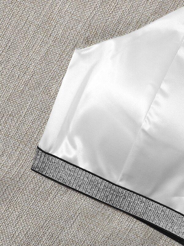 Contrast Binding Satin Bralette - INS | Online Fashion Free Shipping Clothing, Dresses, Tops, Shoes