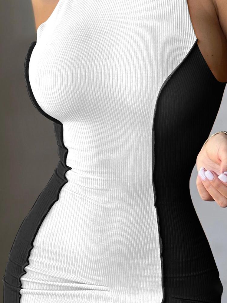 Contrast Color Reverse Wear Sleeveless Bodycon Dresses - Mini Dresses - INS | Online Fashion Free Shipping Clothing, Dresses, Tops, Shoes - 05/07/2021 - 20-30 - Category_Mini Dresses