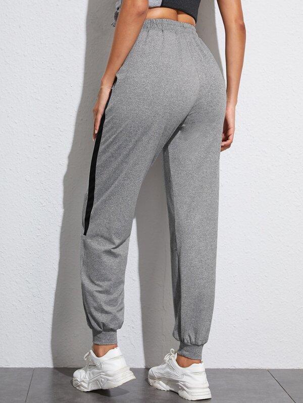 Contrast Seam Drawstring Waist Joggers - INS | Online Fashion Free Shipping Clothing, Dresses, Tops, Shoes