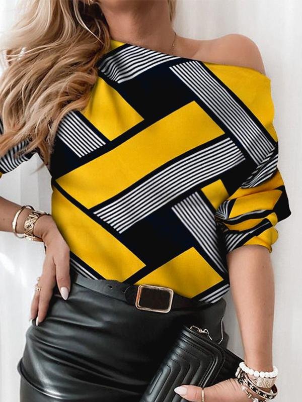 Contrasting Color Long-sleeved Blouses - Blouses - INS | Online Fashion Free Shipping Clothing, Dresses, Tops, Shoes - 17/06/2021 - 20-30 - Blouses