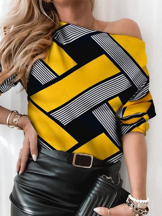 Contrasting Color Long-sleeved Blouses - Blouses - INS | Online Fashion Free Shipping Clothing, Dresses, Tops, Shoes - 17/06/2021 - 20-30 - Blouses