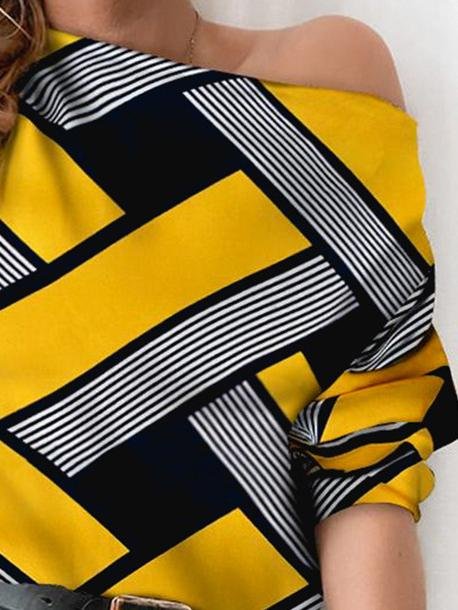 Contrasting Color Long-sleeved Blouses - Blouses - INS | Online Fashion Free Shipping Clothing, Dresses, Tops, Shoes - 17/06/2021 - 20-30 - Blouses