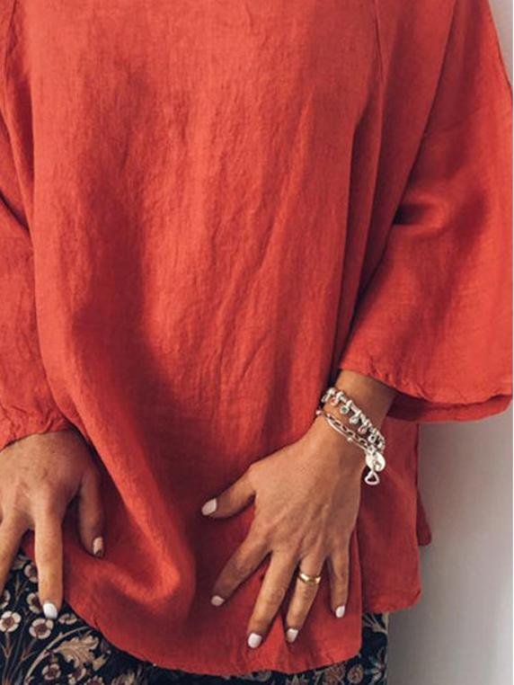 Cotton And Linen Solid Color Casual T-shirt - T-Shirts - INS | Online Fashion Free Shipping Clothing, Dresses, Tops, Shoes - 24/05/2021 - Category_T-Shirts - Color_Gray