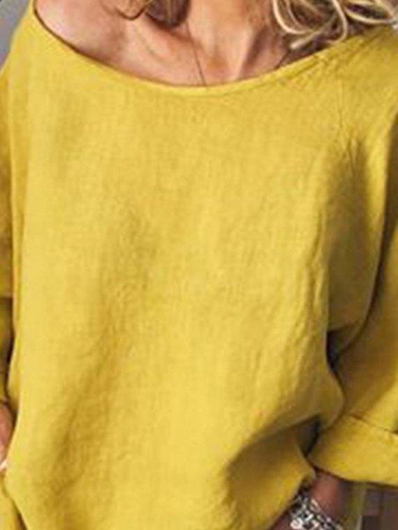 Cotton And Linen Solid Color Casual T-shirt - T-Shirts - INS | Online Fashion Free Shipping Clothing, Dresses, Tops, Shoes - 24/05/2021 - Category_T-Shirts - Color_Gray