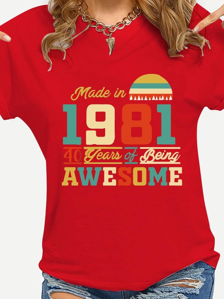 Crew Neck Alphanumeric Print Short Sleeve T-Shirt - T-Shirts - INS | Online Fashion Free Shipping Clothing, Dresses, Tops, Shoes - 10-20 - 14/07/2021 - Category_T-Shirts