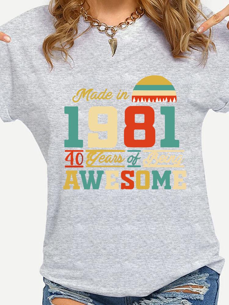 Crew Neck Alphanumeric Print Short Sleeve T-Shirt - T-Shirts - INS | Online Fashion Free Shipping Clothing, Dresses, Tops, Shoes - 10-20 - 14/07/2021 - Category_T-Shirts