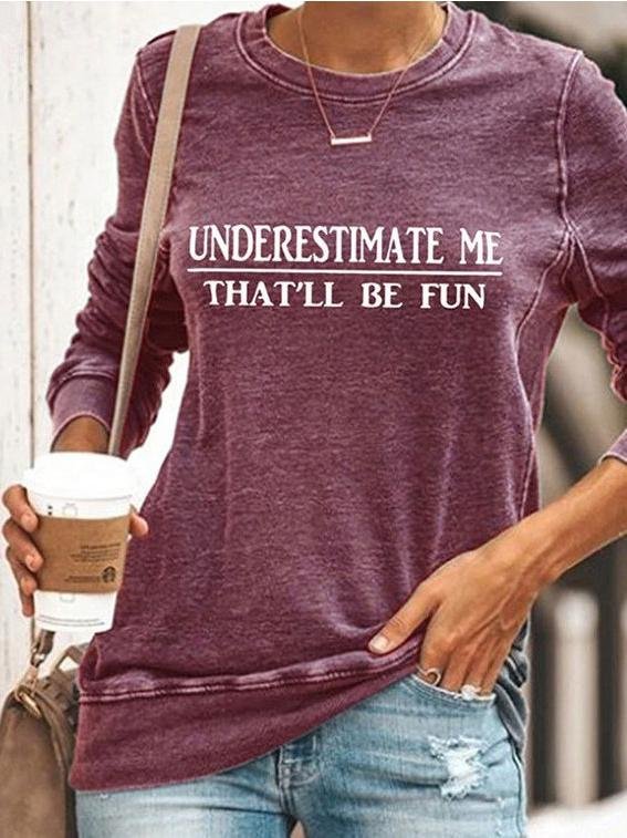 Crew Neck Letter Print Loose Long Sleeve T-Shirt - T-Shirts - INS | Online Fashion Free Shipping Clothing, Dresses, Tops, Shoes - 10-20 - 30/06/2021 - Category_T-Shirts