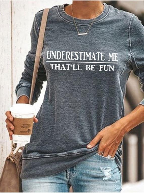 Crew Neck Letter Print Loose Long Sleeve T-Shirt - T-Shirts - INS | Online Fashion Free Shipping Clothing, Dresses, Tops, Shoes - 10-20 - 30/06/2021 - Category_T-Shirts