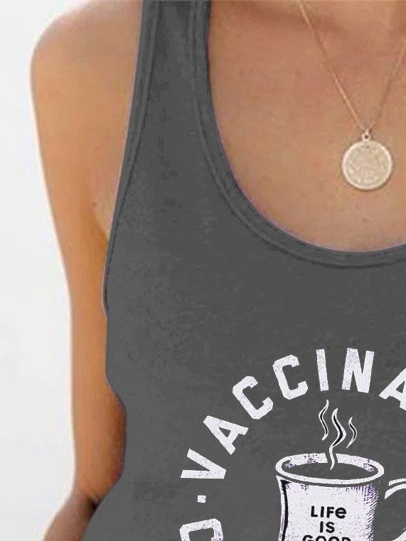 Crew Neck Letter Print Vest - Tank Tops - INS | Online Fashion Free Shipping Clothing, Dresses, Tops, Shoes - 10-20 - 18/06/2021 - color-black
