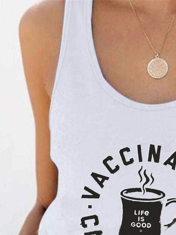 Crew Neck Letter Print Vest - Tank Tops - INS | Online Fashion Free Shipping Clothing, Dresses, Tops, Shoes - 10-20 - 18/06/2021 - color-black