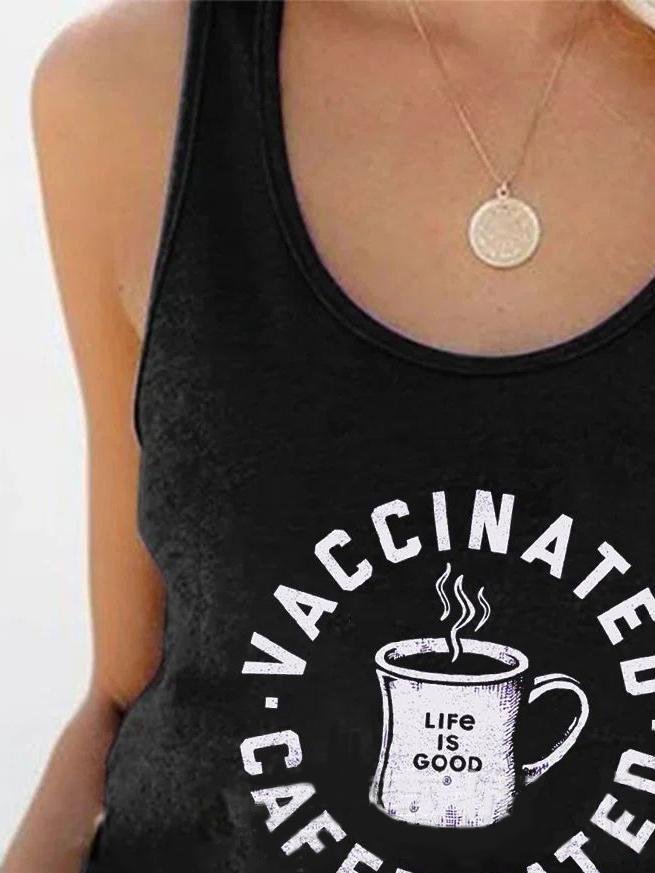 Crew Neck Letter Print Vest - Tank Tops - INS | Online Fashion Free Shipping Clothing, Dresses, Tops, Shoes - 10-20 - 18/06/2021 - color-black