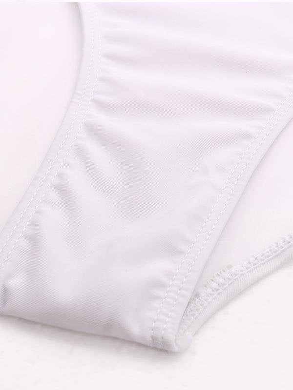 Criss-cross Strappy Padded Plus Size One-Piece Swimsuit - Plus Swimsuits - INS | Online Fashion Free Shipping Clothing, Dresses, Tops, Shoes - 21/04/2021 - Catagory_Plus Swimsuits - Color_White