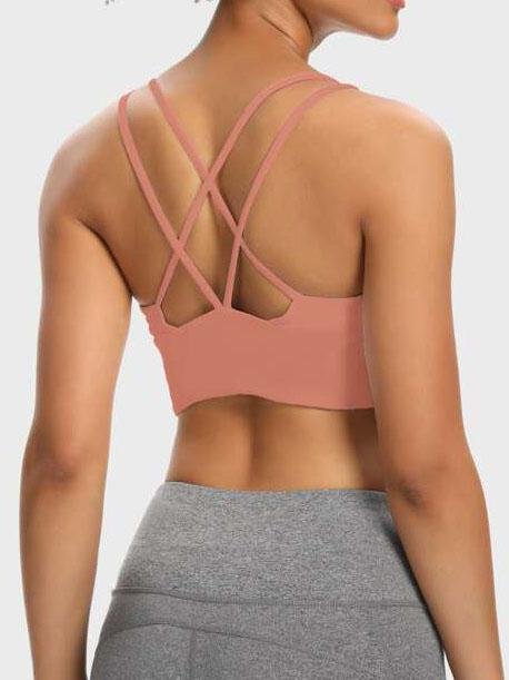 Crisscross Back Cut-out Sports Bra - Activewear - INS | Online Fashion Free Shipping Clothing, Dresses, Tops, Shoes - 02/04/2021 - 0204V3 - Activewear