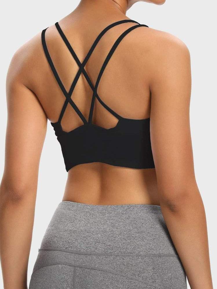 Crisscross Back Cut-out Sports Bra - Activewear - INS | Online Fashion Free Shipping Clothing, Dresses, Tops, Shoes - 02/04/2021 - 0204V3 - Activewear