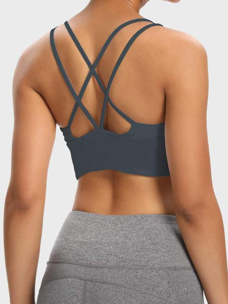 Crisscross Back Cut-out Sports Bra - Activewear - INS | Online Fashion Free Shipping Clothing, Dresses, Tops, Shoes - 02/04/2021 - 0204V3 - Activewear