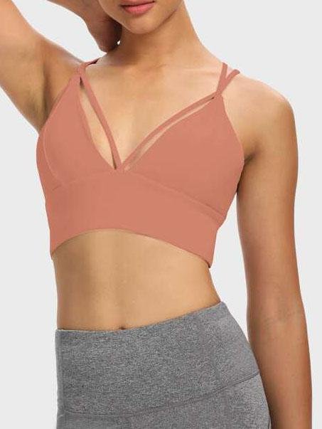 Crisscross Back Cut-out Sports Bra - Activewear - INS | Online Fashion Free Shipping Clothing, Dresses, Tops, Shoes - 02/04/2021 - 0204V3 - Activewear
