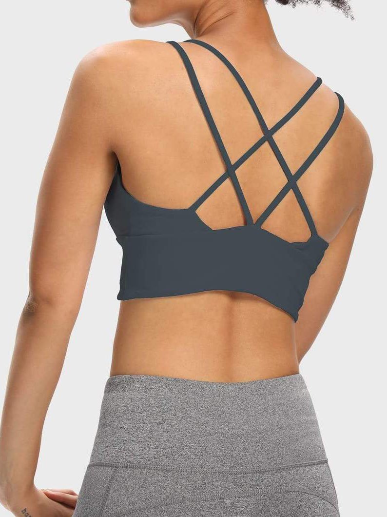 Crisscross Back Cut-out Sports Bra - Activewear - INS | Online Fashion Free Shipping Clothing, Dresses, Tops, Shoes - 02/04/2021 - 0204V3 - Activewear