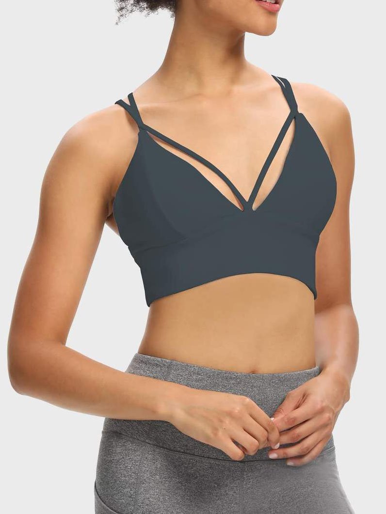 Crisscross Back Cut-out Sports Bra - Activewear - INS | Online Fashion Free Shipping Clothing, Dresses, Tops, Shoes - 02/04/2021 - 0204V3 - Activewear