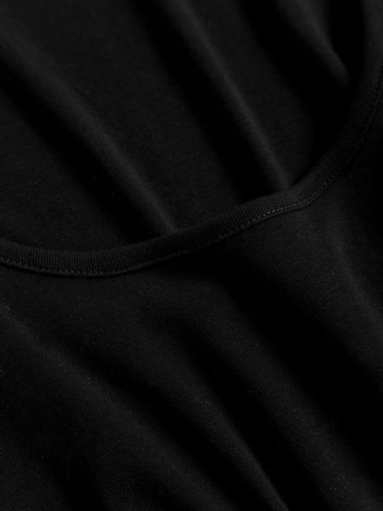 Cropped Crossover Front Baby Tee - T-shirts - INS | Online Fashion Free Shipping Clothing, Dresses, Tops, Shoes - 02/18/2021 - Autumn - Black