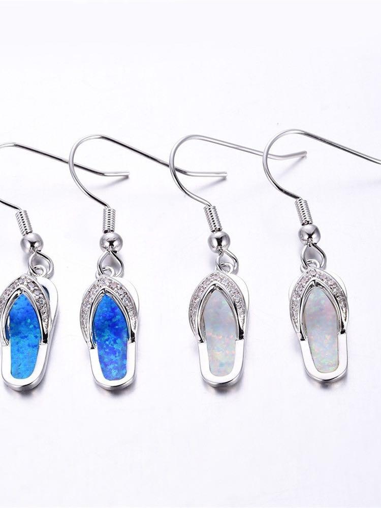 Crystal Flip Flop Earring - Earrings - INS | Online Fashion Free Shipping Clothing, Dresses, Tops, Shoes - 02/19/2021 - Accs & Jewelry - Blue