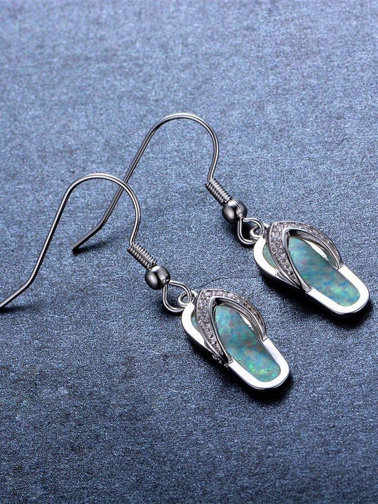 Crystal Flip Flop Earring - Earrings - INS | Online Fashion Free Shipping Clothing, Dresses, Tops, Shoes - 02/19/2021 - Accs & Jewelry - Blue