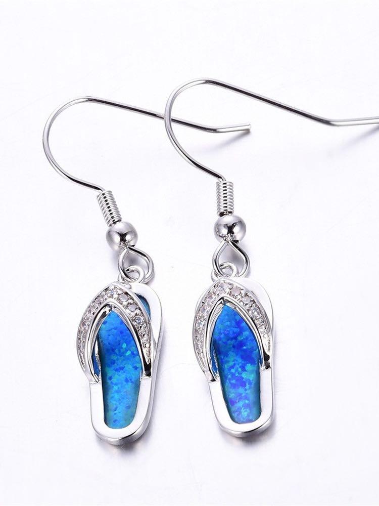 Crystal Flip Flop Earring - Earrings - INS | Online Fashion Free Shipping Clothing, Dresses, Tops, Shoes - 02/19/2021 - Accs & Jewelry - Blue