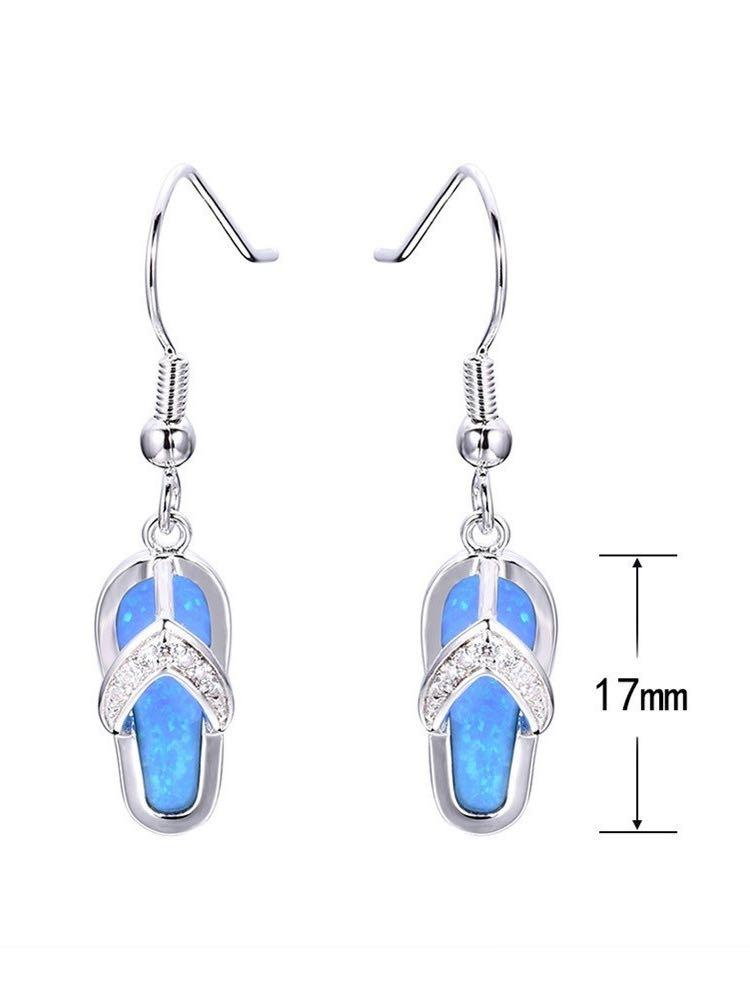 Crystal Flip Flop Earring - Earrings - INS | Online Fashion Free Shipping Clothing, Dresses, Tops, Shoes - 02/19/2021 - Accs & Jewelry - Blue