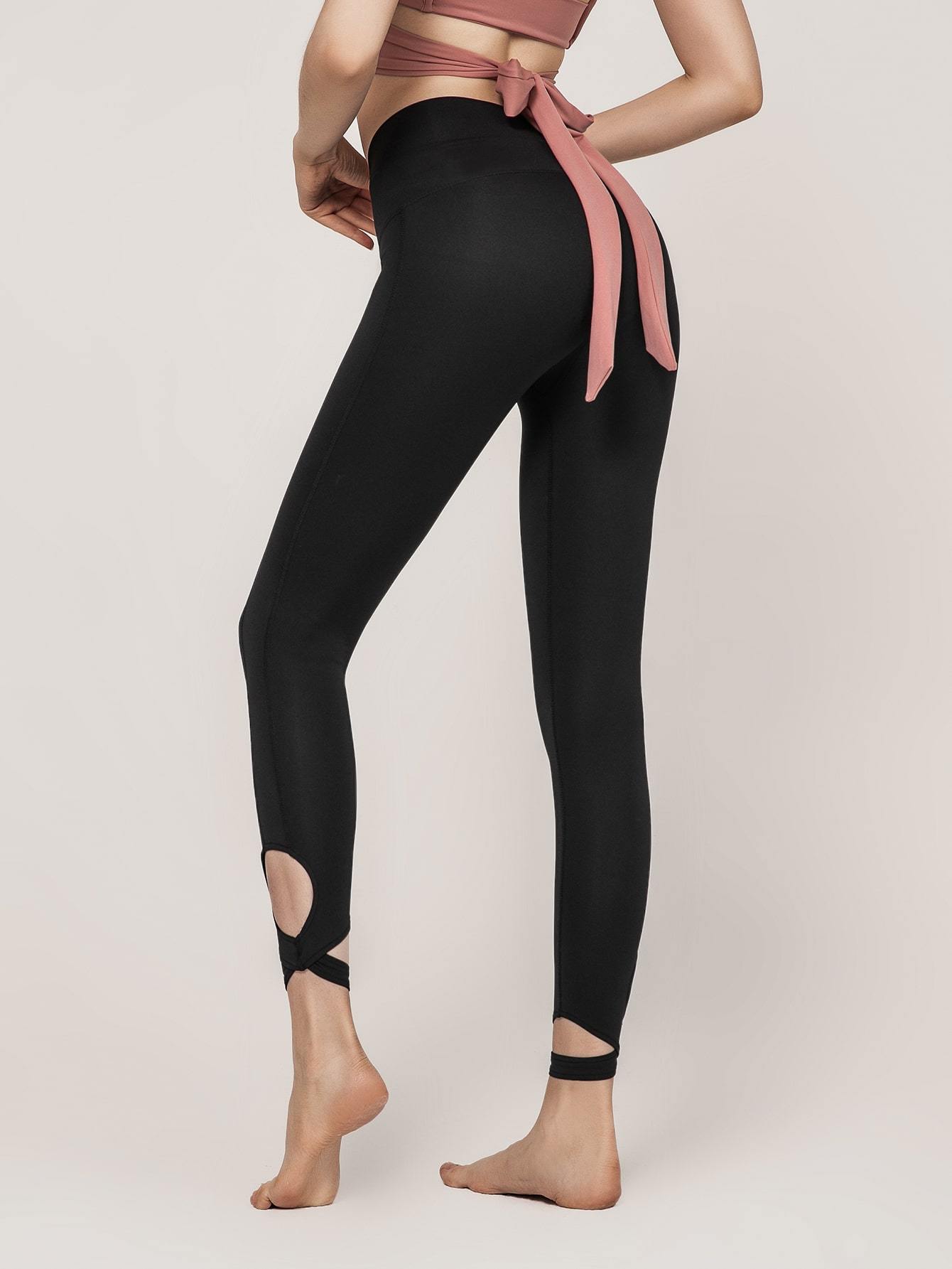 Cut Out Detail Sports Leggings - Activewear - INS | Online Fashion Free Shipping Clothing, Dresses, Tops, Shoes - 02/18/2021 - Activewear - Autumn