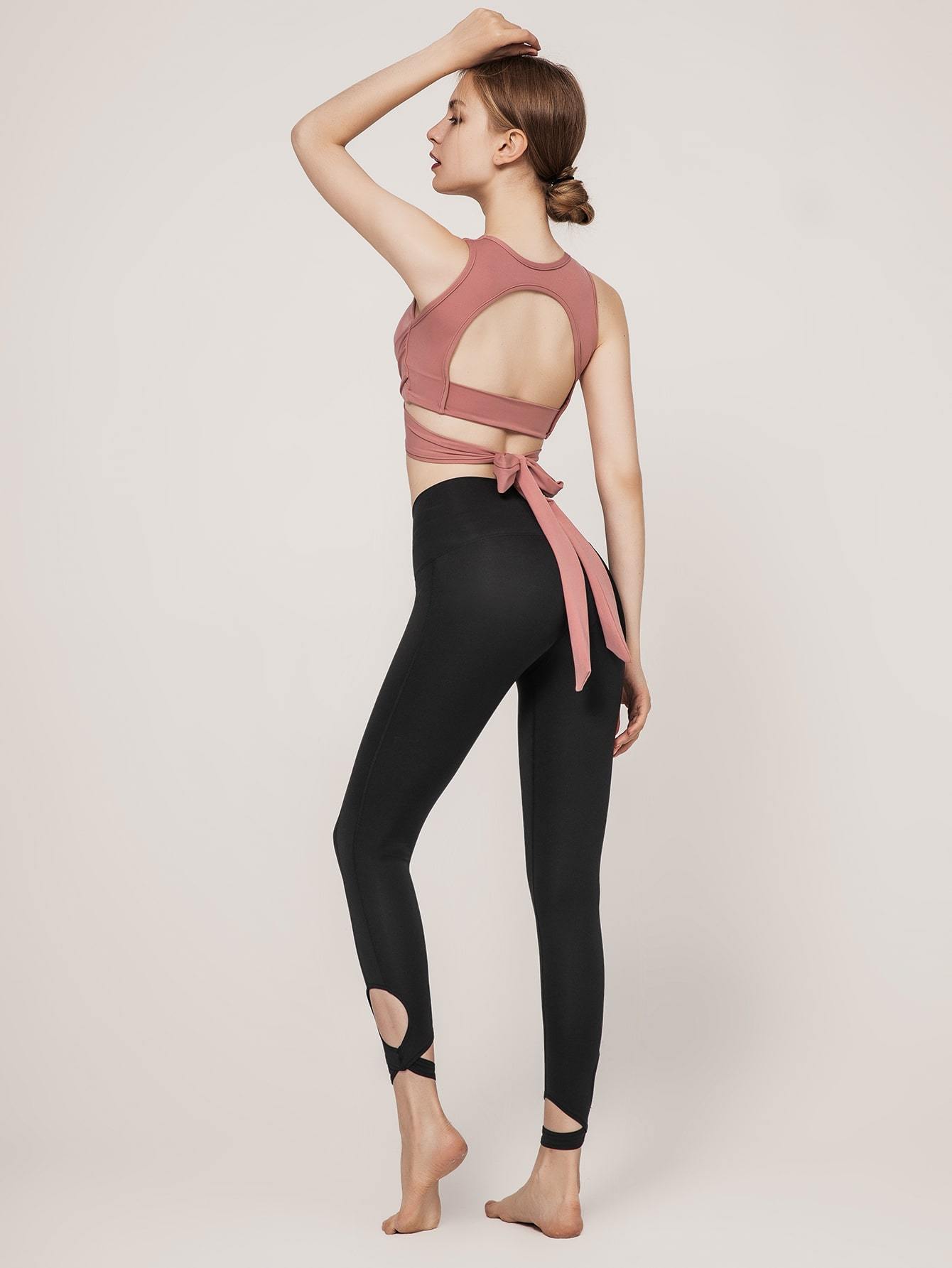 Cut Out Detail Sports Leggings - Activewear - INS | Online Fashion Free Shipping Clothing, Dresses, Tops, Shoes - 02/18/2021 - Activewear - Autumn