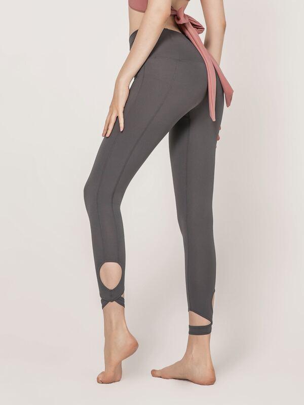 Cut Out Detail Sports Leggings - Activewear - INS | Online Fashion Free Shipping Clothing, Dresses, Tops, Shoes - 02/18/2021 - Activewear - Autumn