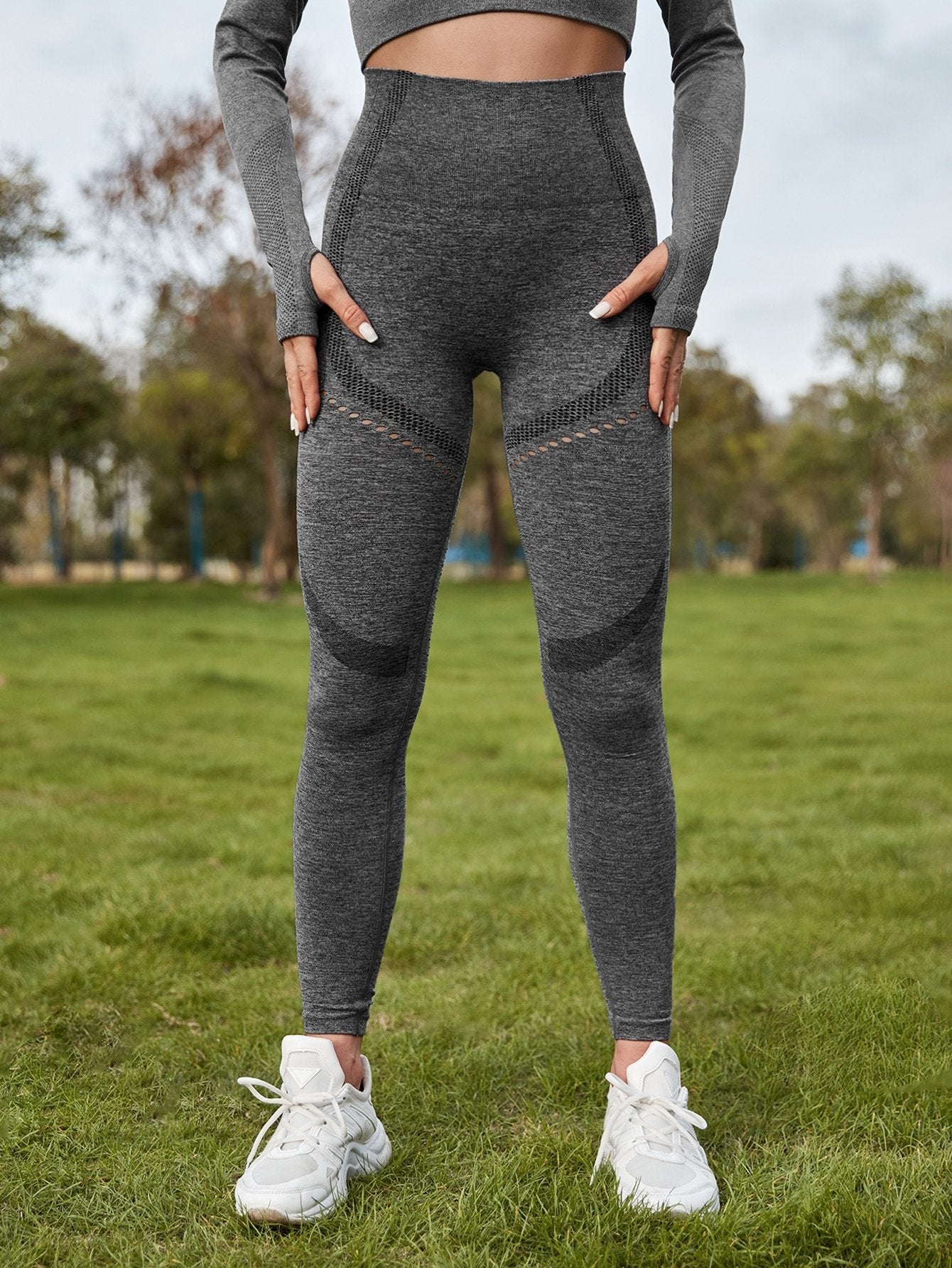 Cut Out Wide Waistband Sports Leggings - INS | Online Fashion Free Shipping Clothing, Dresses, Tops, Shoes