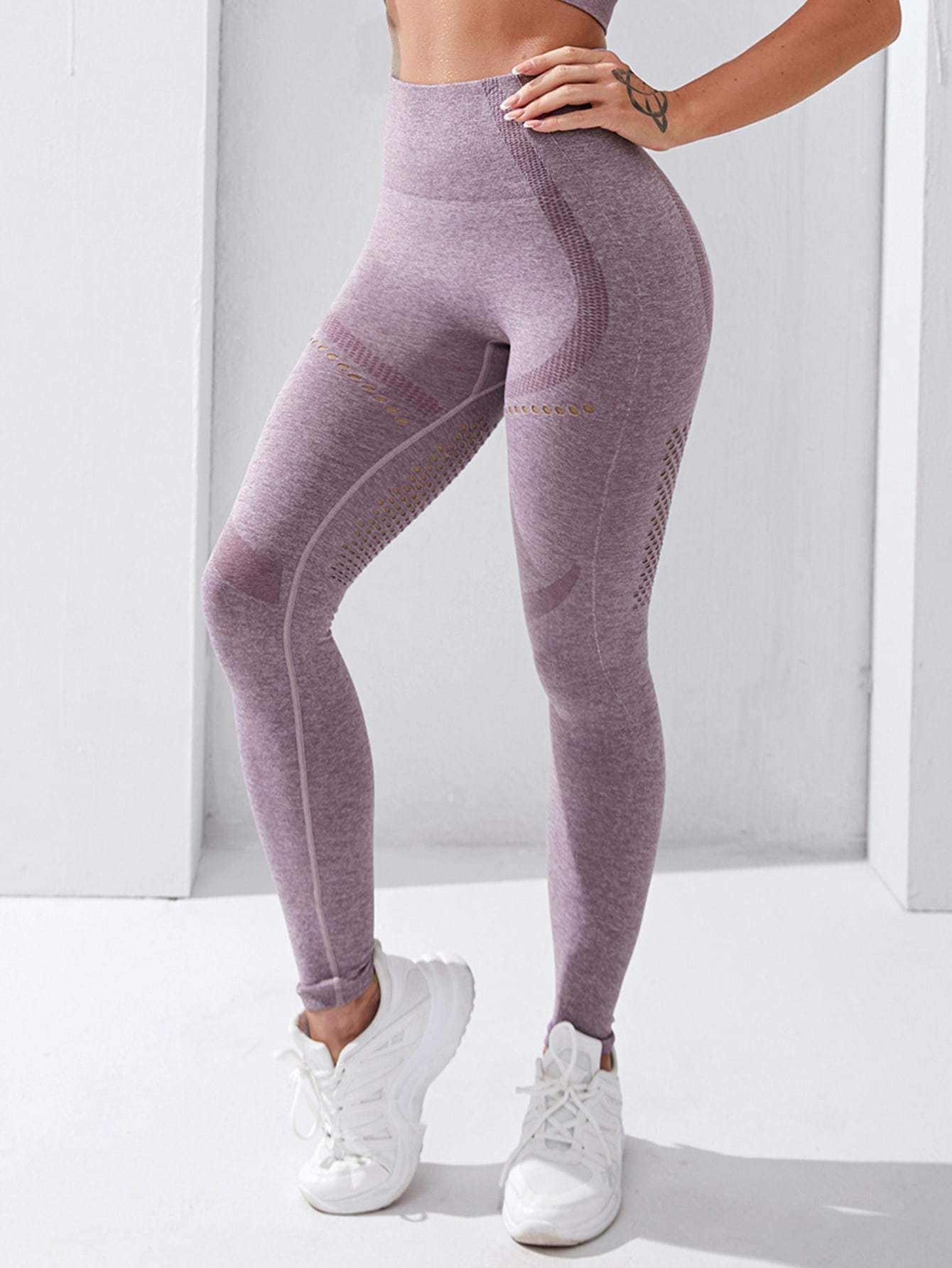 Cut Out Wide Waistband Sports Leggings - INS | Online Fashion Free Shipping Clothing, Dresses, Tops, Shoes