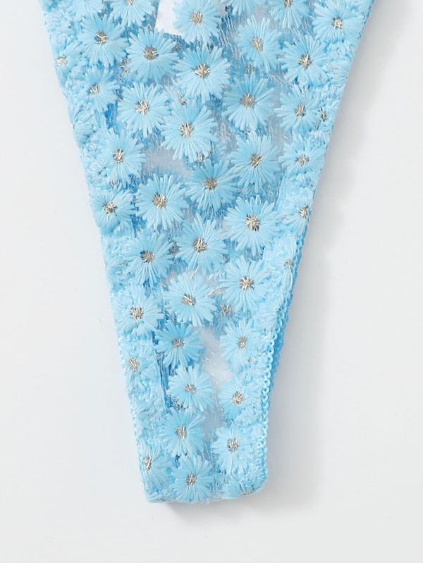 Daisy Underwire Thong Lingerie Set - INS | Online Fashion Free Shipping Clothing, Dresses, Tops, Shoes