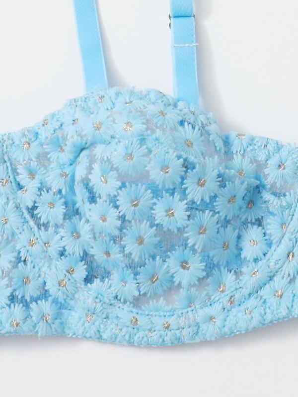 Daisy Underwire Thong Lingerie Set - INS | Online Fashion Free Shipping Clothing, Dresses, Tops, Shoes