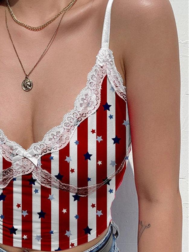 Deep V-neck Lace Multicolor Sling Casual Vest - Camisoles - INS | Online Fashion Free Shipping Clothing, Dresses, Tops, Shoes - 31/05/2021 - Category_Camisoles - Color_Multicolor