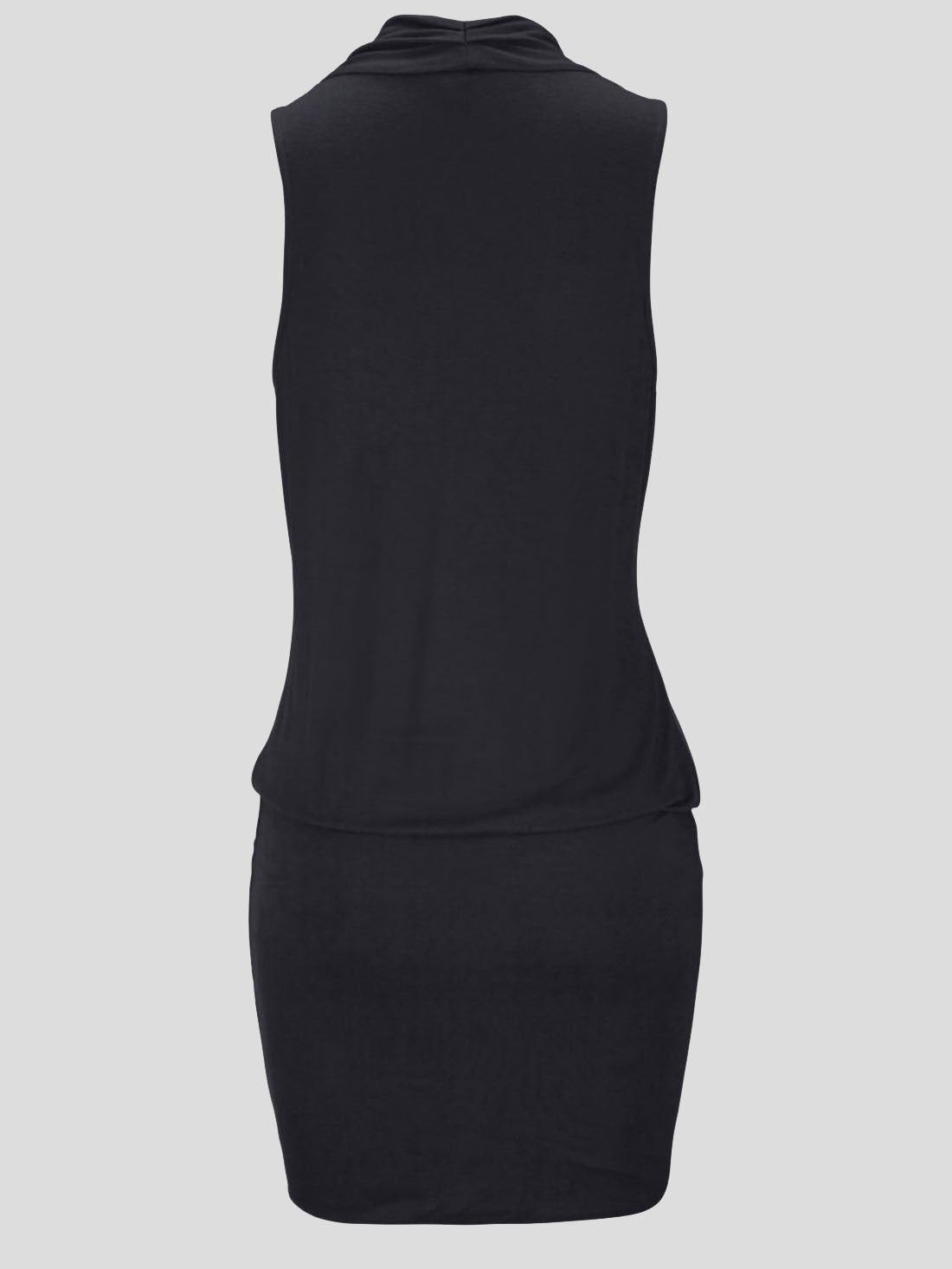 Deep V-neck Sleeveless Belt Casual Beach Dress - Mini Dresses - INS | Online Fashion Free Shipping Clothing, Dresses, Tops, Shoes - 10-20 - 16/07/2021 - color-black